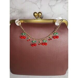 Red Cherry purse Charm Novelty Chain Strap
